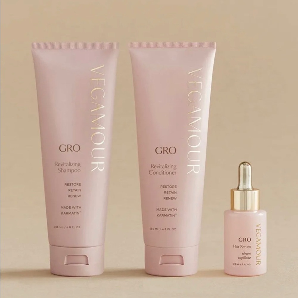 Vegamour GRO Essentials Kit - shampoo, conditioner and serum